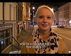 Cute tow-headed Czech pupil is paid be advisable for sex in public