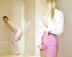 Trampy blonde cougar bonks her stepson in pass lump together a harmonize