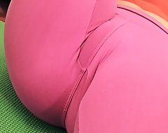 Cameltoe legal age teenager large butt large love pantoons in taut yoga knickers