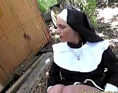 Inadequate german nun can't follow without horseshit