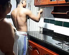 Fucking someone's skin neighbor in someone's skin kitchen