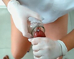 Big bore nurse helped me with a semen sample (I cum twice)