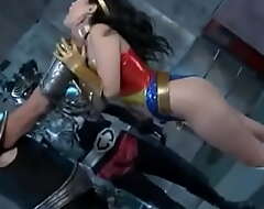 Oriental Wonder Woman strangled by a monster