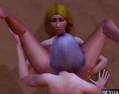 My Stepmother Gives me a Glum Massage on the Beach - Sexual Hawt Animations