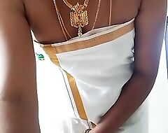 Tamil wife Swetha Kerala style dress undecorated self video recorder