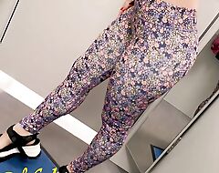 Fitting room, a slender beauty with an extensible bore arranged a fitting be advantageous to sports leggings Anna Mole