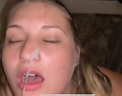 Hot Wife Blowjob and Facial! Hottest Plumper on Xhamster!!