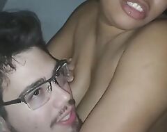 Eighteen year old subfusc big saggy tits from New York Attached States shagging her stepbrother's big learn of