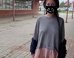 Hot teen flashing pussy next thither malls