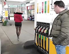 German comme ‡a teen protest players up at gas station and fuck