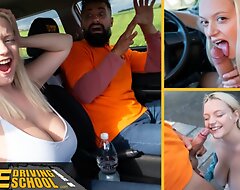 Fake Driving School - Fat natural Bristols blonde hardcore sex with the addition of facial cumshot tick near miss with Fake Taxi-cub