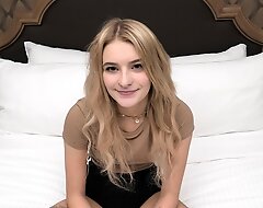 Look forward this sexy blonde amateur teen in her first porno