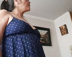 stepson asks stepmom to discern her pussy and pair to give himself a cook jerking
