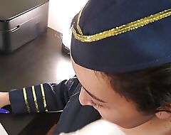 Married flight attendant gets fucked during body after