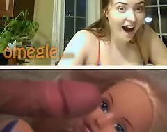 Omegle Kickback Cum on Barbie Doll Mirthful Facial Eccentric She Likes It together give Factors