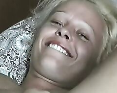 Released private video for naive blonde teen Radka filmed by  uncle likes and laughs while resembling off