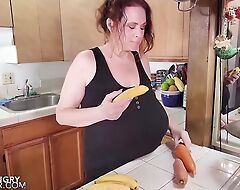 Mature BBW with massive jugs goes cock crazy