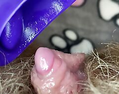 Extreme closeup big clit licking toy orgasm hairy pussy full video