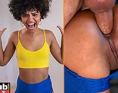 FAKEhub - Sexy young ebony newborn gets pranked hard by her housemate before having ass fucking sex