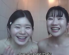 Adorable first time Japanese lesbians chilly leave a mark on video