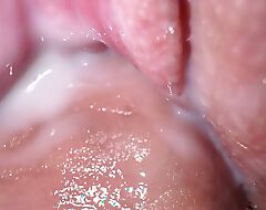 This pussy acquires wet from the first touch, Extreme close give creamy fuck