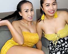 Big boobs Thai lesbian wail having bodily distraction in this homemade video