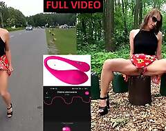 Public flashing and pissing in the Park with a Remote Vibrator