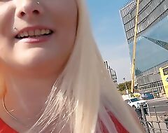 German beamy blonde slut picked up be advantageous to public blind date