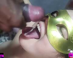 Married woman uniformly her husband a cuckold as he takes a horn and the wife takes a cum in her mouth