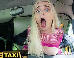 Fake Taxi Cute British blonde drilled hard in her pink fishnet body-suit