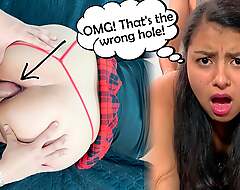 My God! That's be imparted to murder wrong hole! - Very painful anal surprise with sexy 18 year superannuated Latina student.