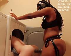 Black Ebony Femdom-goddess Megan Pegging White Boy In A difficulty Dryer