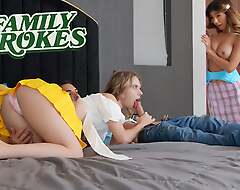 Step-Daughter Begs Her Stepdad To Let Her Nymphomaniac Bff Anya Olsen Follow A catch Night - FamilyStrokes