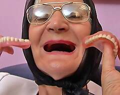 75 year old hairy grandma orgasms deficient in dentures