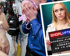 Lovely Blonde Athena Fleurs Gaggs On LP Officer's Cock To Avoid Troubles With The Law - Shoplyfter