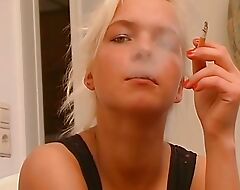 Stunning looking German festival adores smoking dimension taking a cock deep