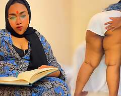 When Beautiful 45yo Egypt Hijab Aunty Reading a Book, Then 18yo Neighbour Fucks her (Big Boobs & Huge Ass MILF Arab Sex)