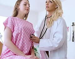 Teen getting finger hard by doctor poof