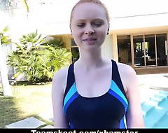CFNMTeens - Lap Redhead Drilled By The Swimming Coach