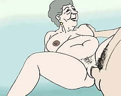 Horny Granny Cartoon that buttress have you cum in no time