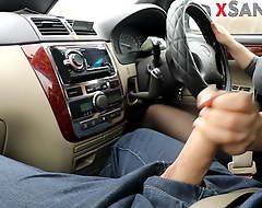 EXTREME With an increment of RISKY HANDJOB WHILE DRIVING CAR ! SANYANY