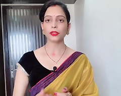 Indian Desi Bhabhi Wearing Yellow Saree In Front Of Devar