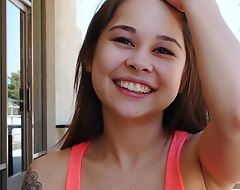 Cute Petite Teen With Big Titties Plays Outdoors On Fuck Date, POV