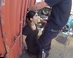 Muck up the Cops - Latin chick bad girl caught sucking a cops dick