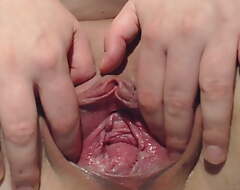 Pussy degree after pump,show wet cervix close up