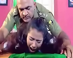 Army bureaucrat is forcing a lady to hard sex in his cabinet