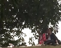Indian legal age teenager boyfriend engulfing knocker in park