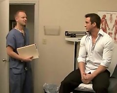 Risky gay doctor sucking a hard cock