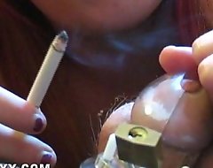 Smoking Mistress Tugjob Tease