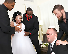 Payton Preslee's Wedding Tortuosities Rough Interracial Threesome
